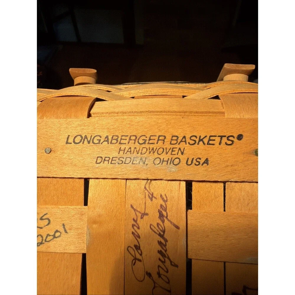 Longaberger Collectors Club 2001 Gathering Basket NoFabric 3 Siblings  Signature